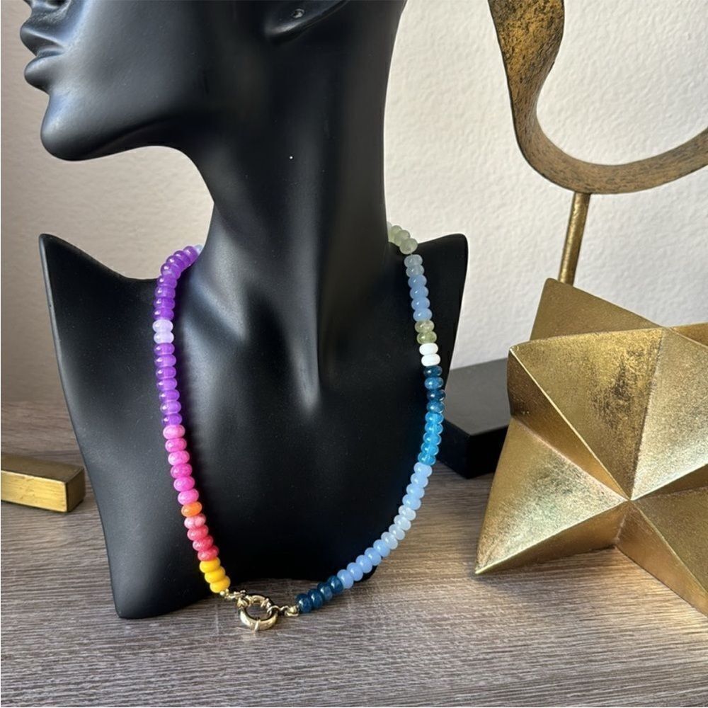 Multicolor Beaded Necklace N950 - Picture 2 of 3